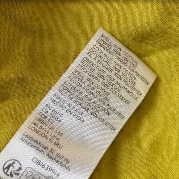 M By Anthropologie The Somerset printed maxi dress yellow embroidered flowers - Picture 8 of 11